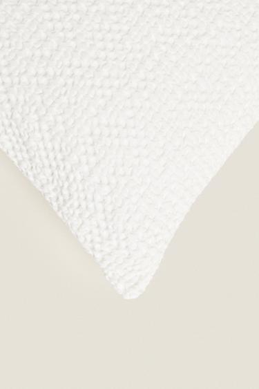 WAFFLE-KNIT CUSHION COVER - White by Zara - Image 1