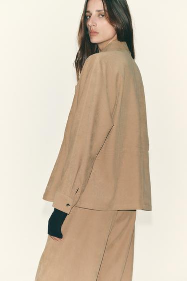 ADJUSTABLE WAIST JACKET WITH POCKETS - Mid-camel by Zara - Image 3
