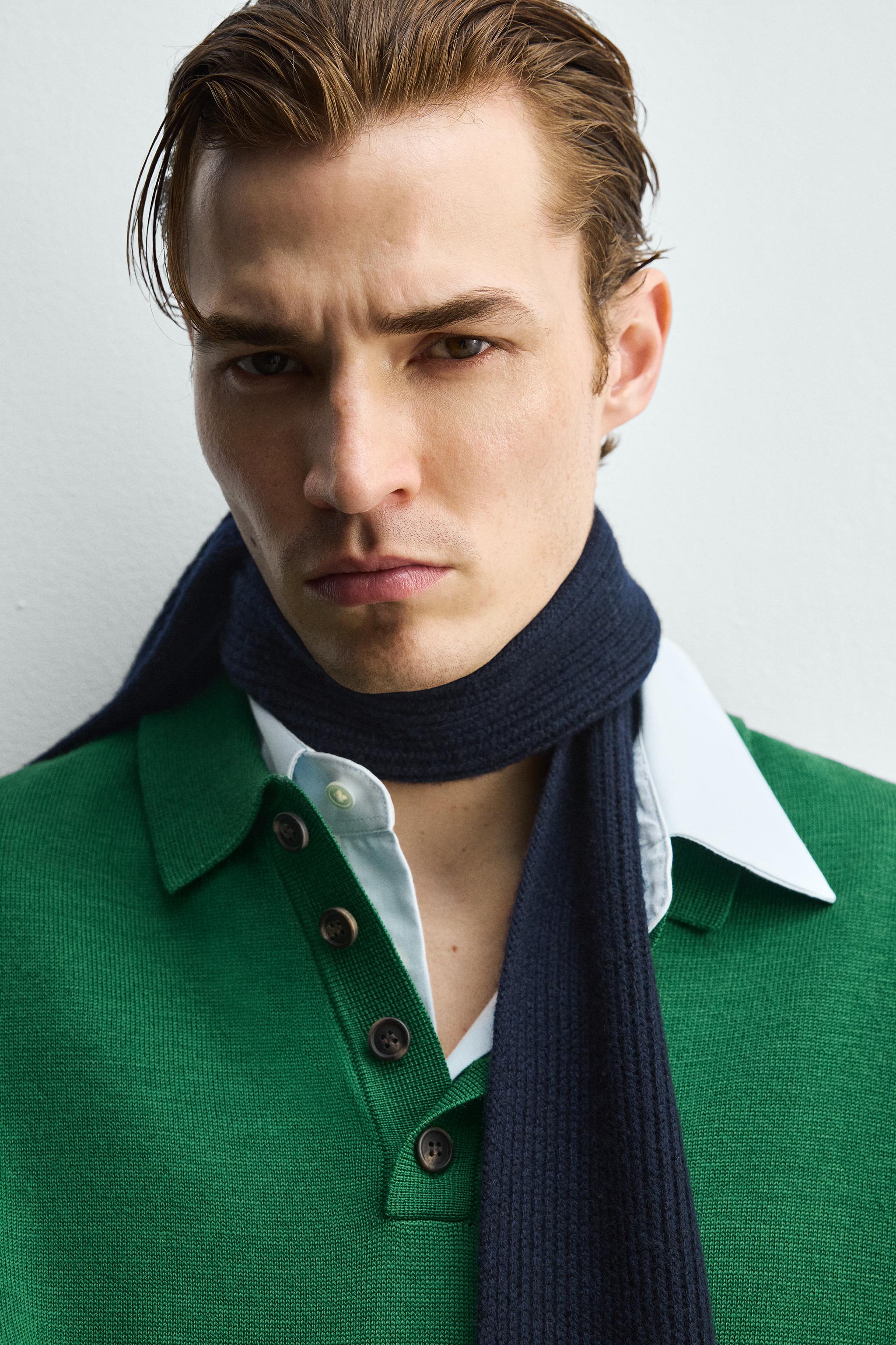 WOOL KNIT POLO SHIRT