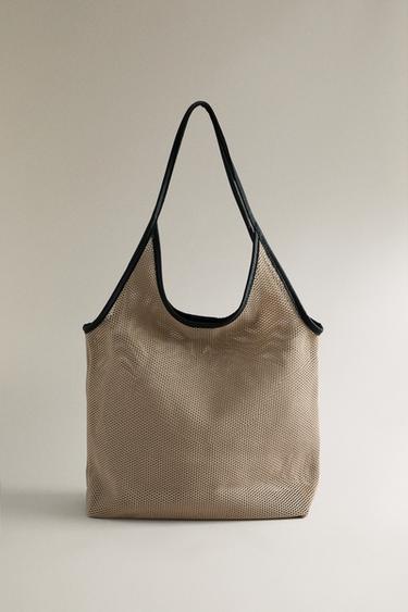 KNIT TOTE BAG - Two-tone by Zara