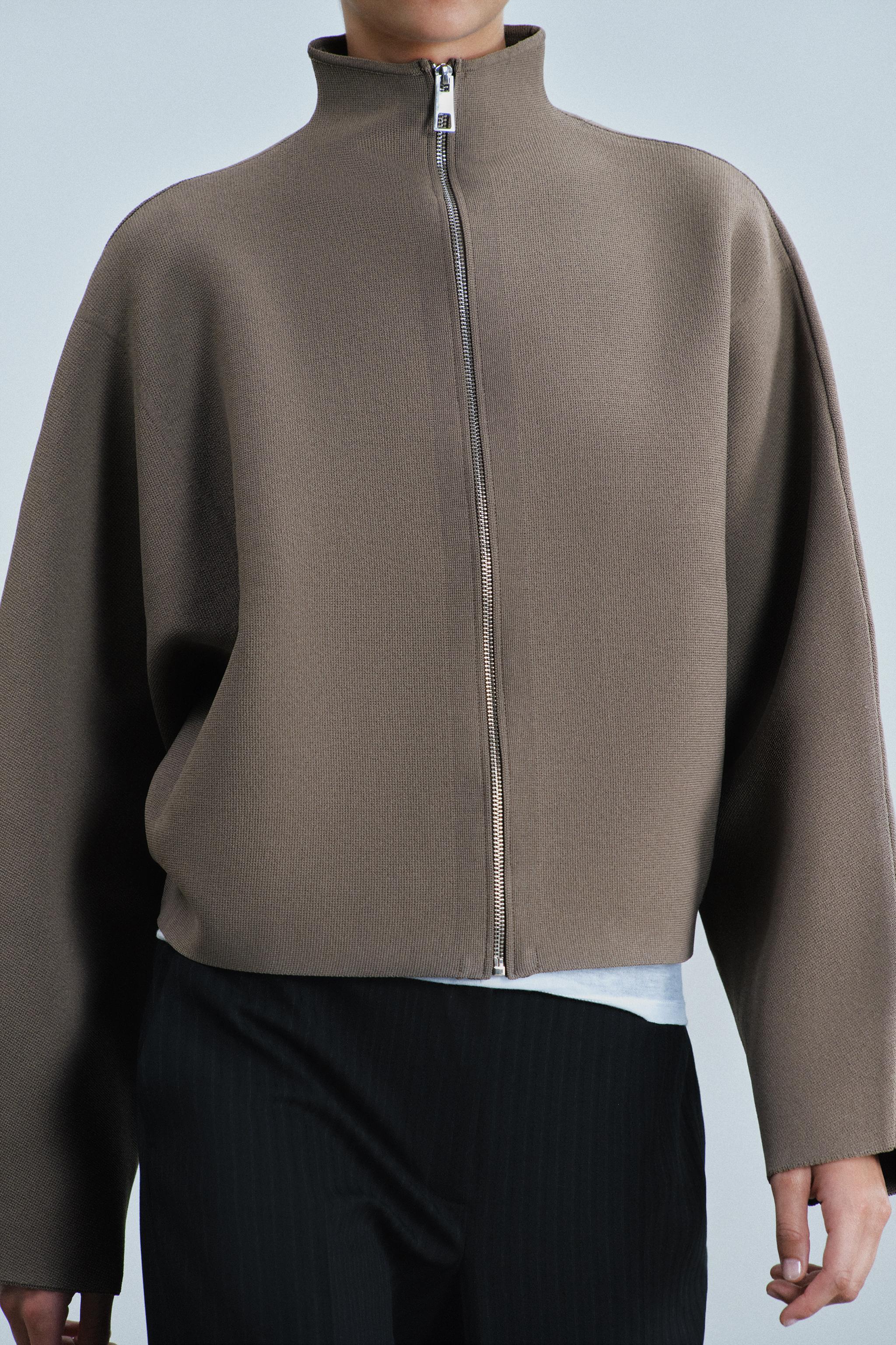 Zara GATHERED KNIT JACKET görsel 4