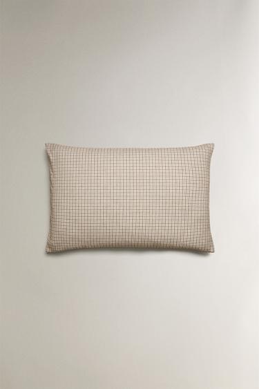 CHECK FLANNEL PILLOWCASE - Ecru by Zara - Image 3