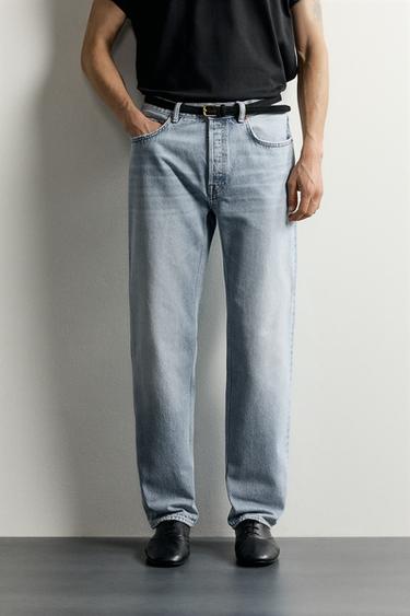 STRAIGHT FIT JEANS - blå fra Zara