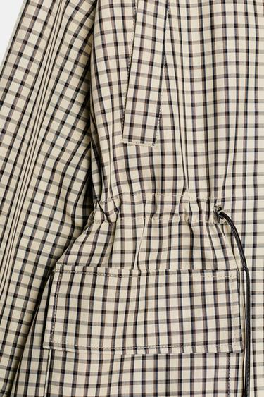 VESTE À CARREAUX COL MONTANT - Blanc cassé de Zara - Image 13