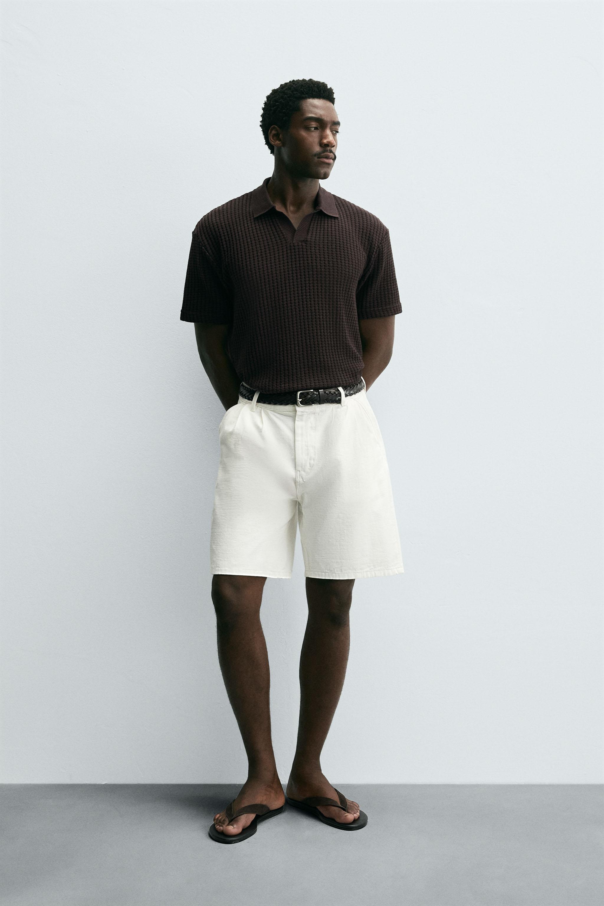 TEXTURED POLO SHIRT - Oyster-white | ZARA United States
