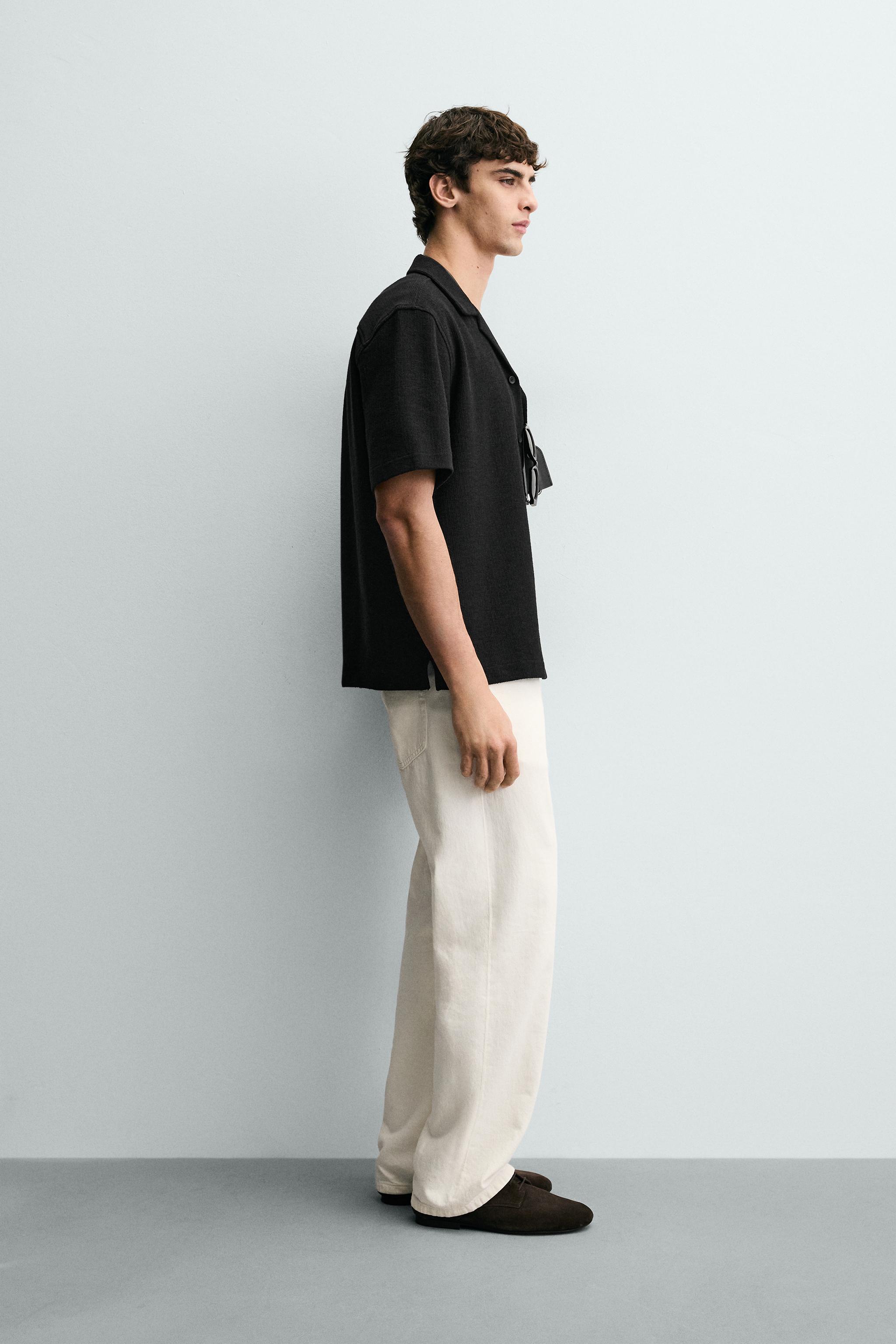 Мужские рубашки Zara TEXTURED WEAVE SHIRT — фото 4