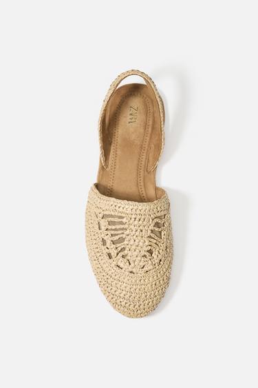 Zara BRAIDED SLINGBACK SHOES - Beige