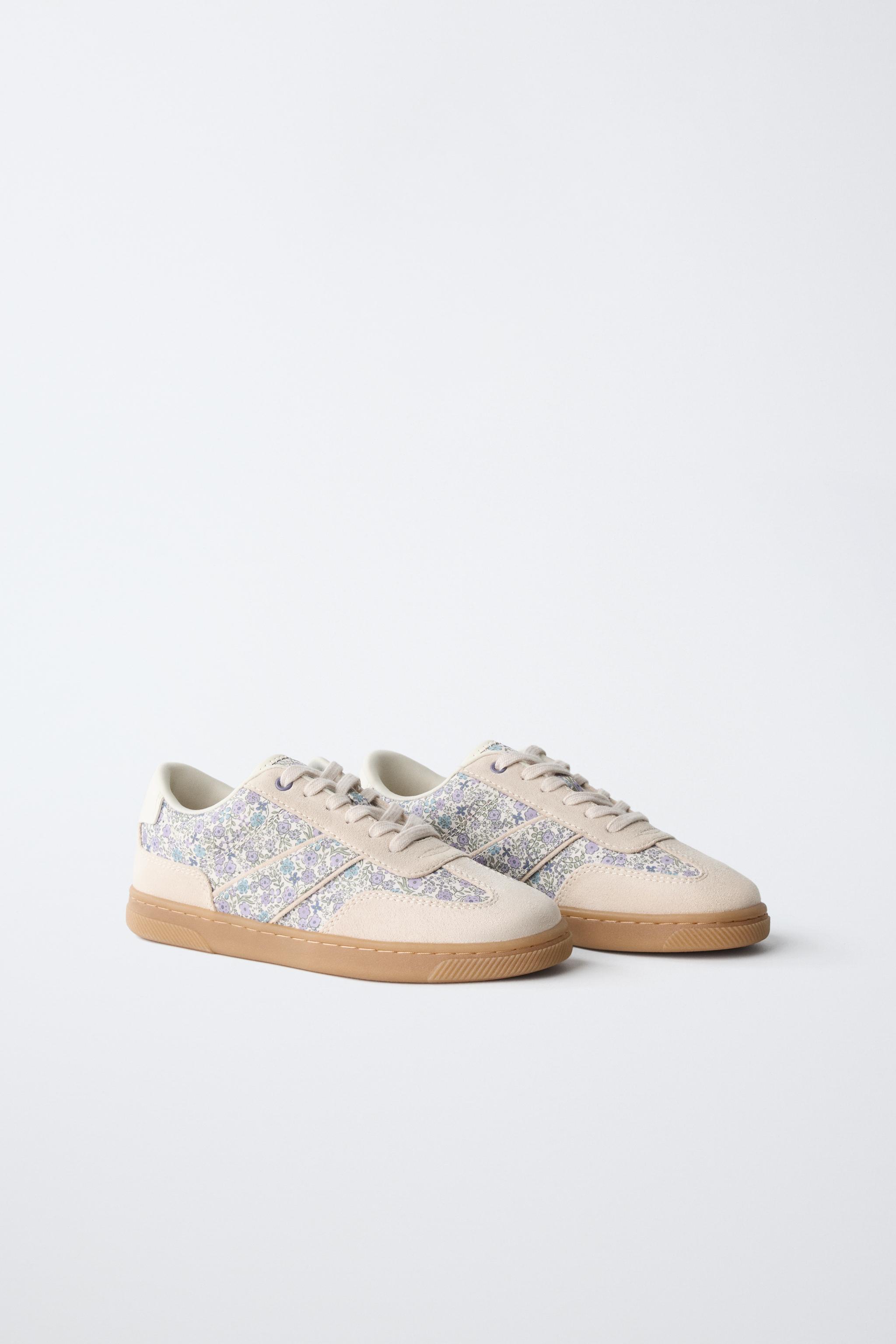 FLORAL SNEAKERS — Beige