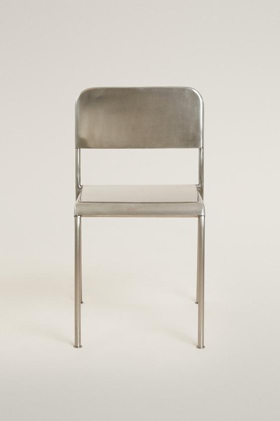 STAINLESS STEEL STRUCTURE CHAIR - Matte silver by Zara - Image 0