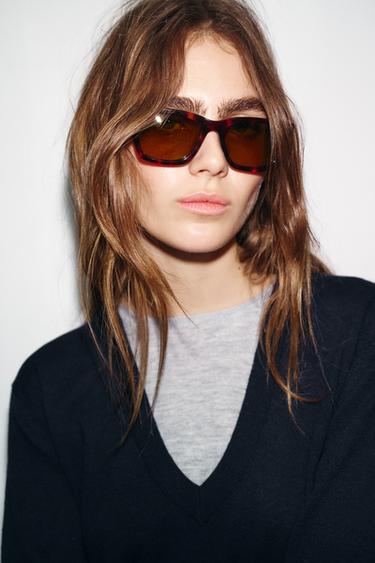 WOOL BLEND CONTRAST JUMPER - Navy blue by Zara - Image 5