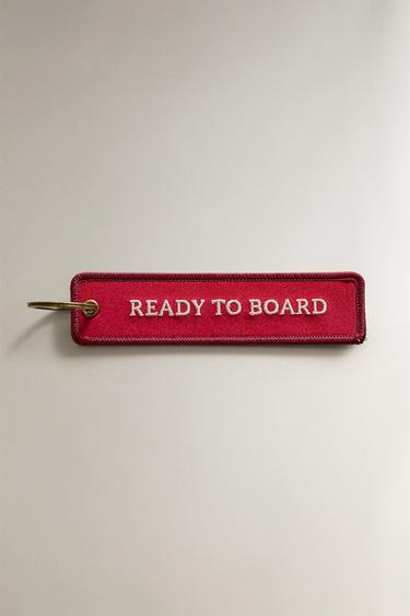 CANVAS TRAVEL KEY RING - Red by Zara