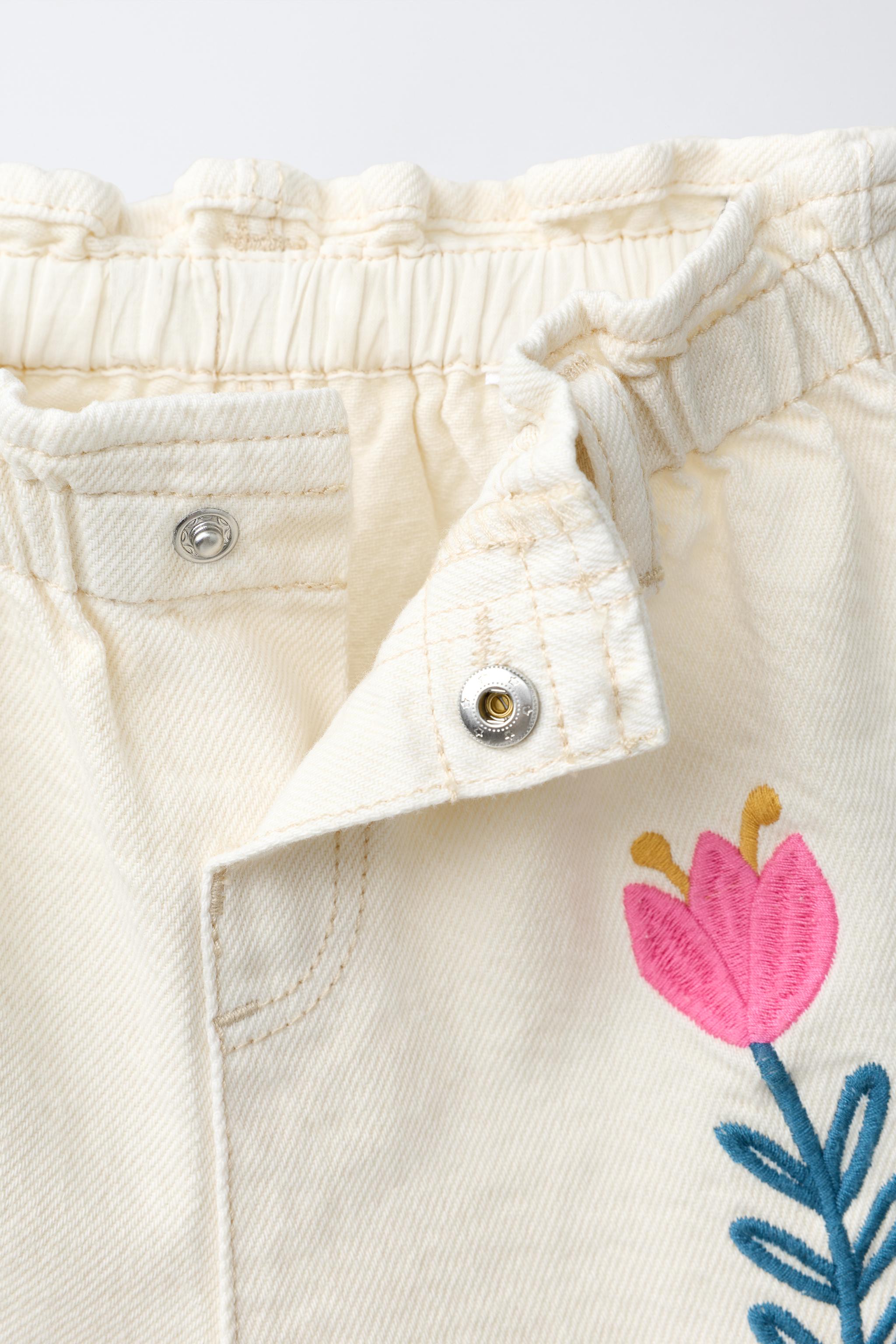 Детские шорты Zara EMBROIDERED PAPERBAG SHORTS — фото 4