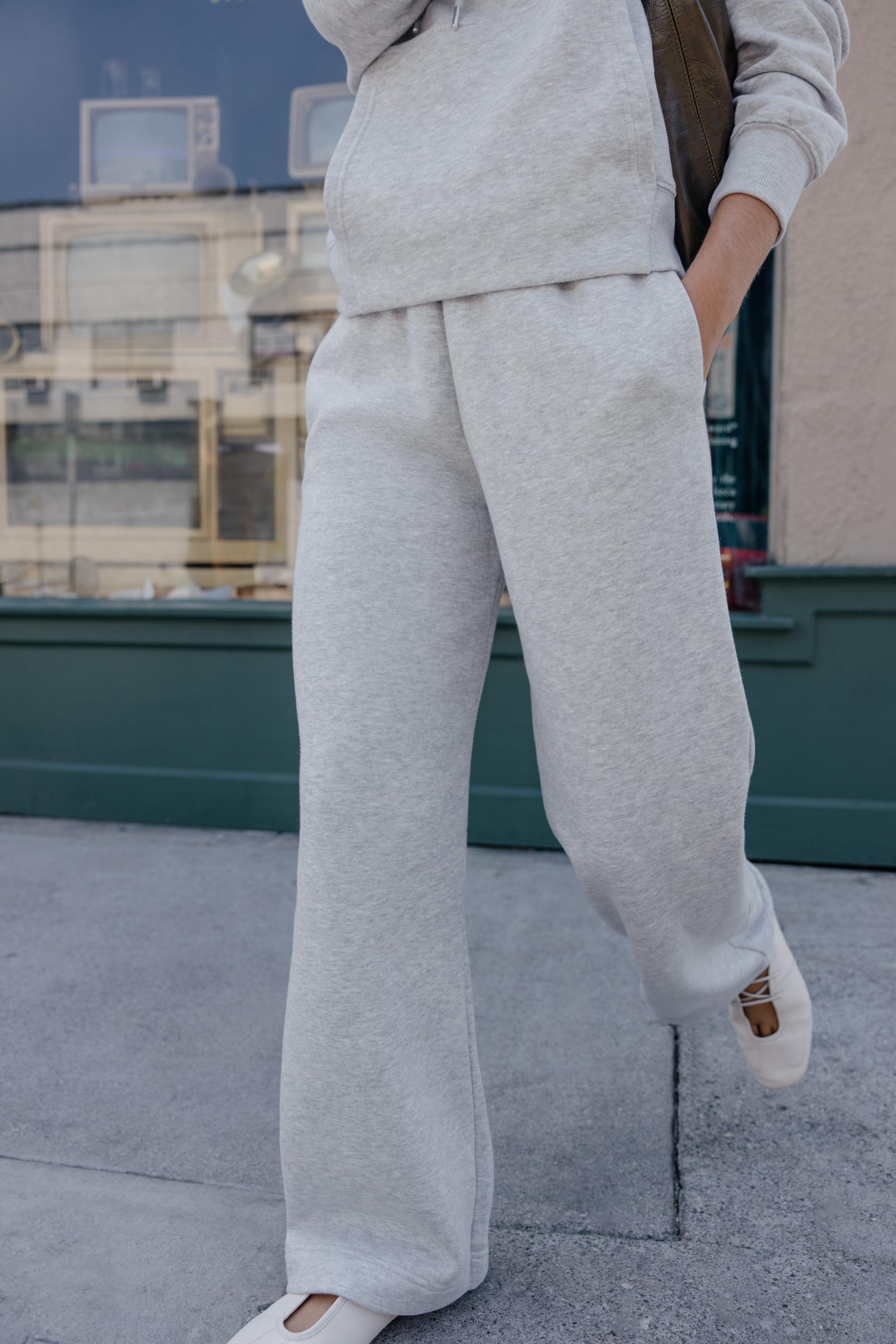 WIDE LEG FLEECE PANTS
