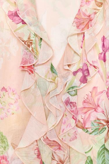 FLORAL PRINT RUFFLE SHIRT - Multicoloured by Zara - Image 6