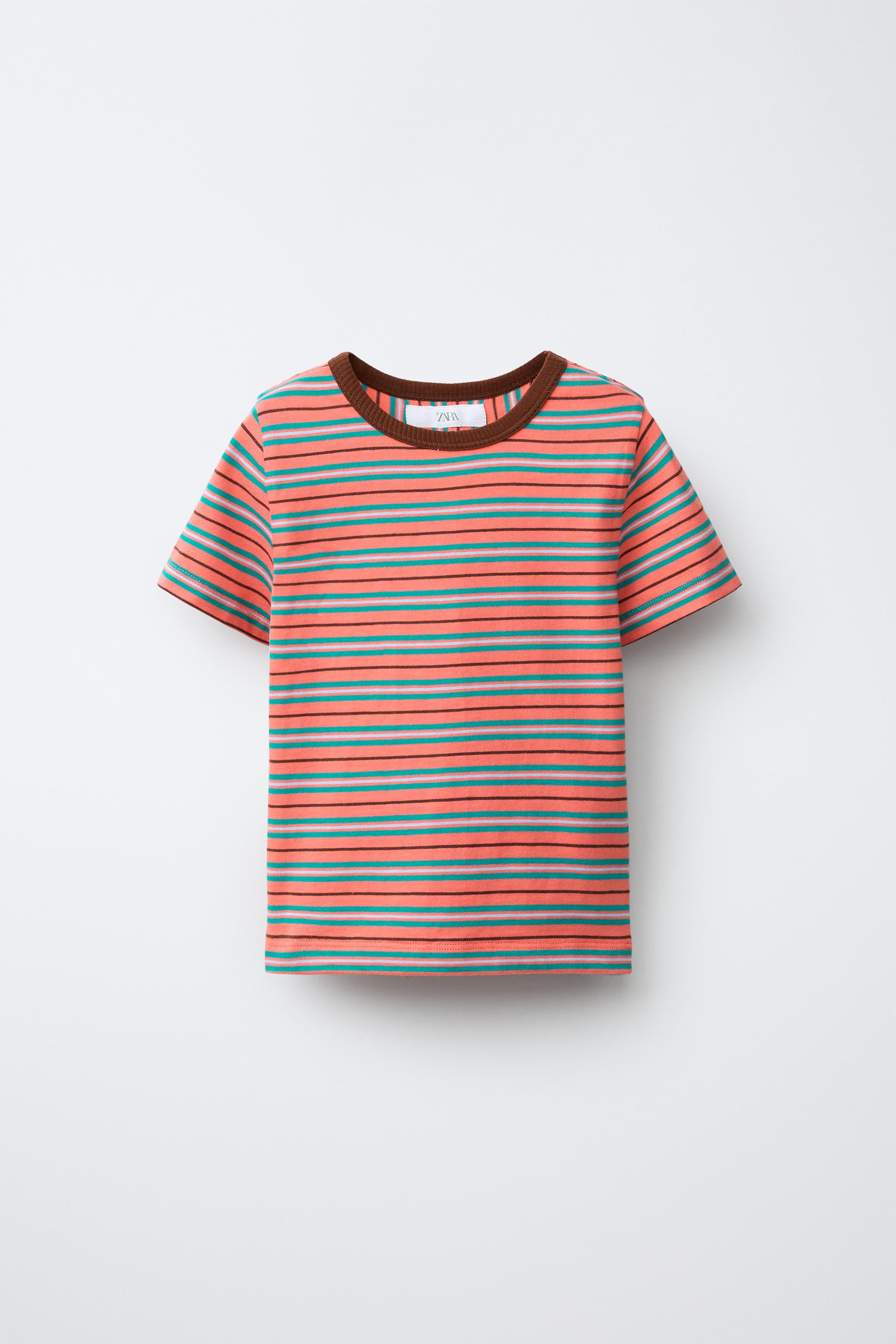Детские футболки Zara CONTRAST STRIPE T-SHIRT