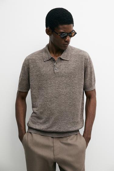 Polo chiné 100 % lin - Écaille de Zara