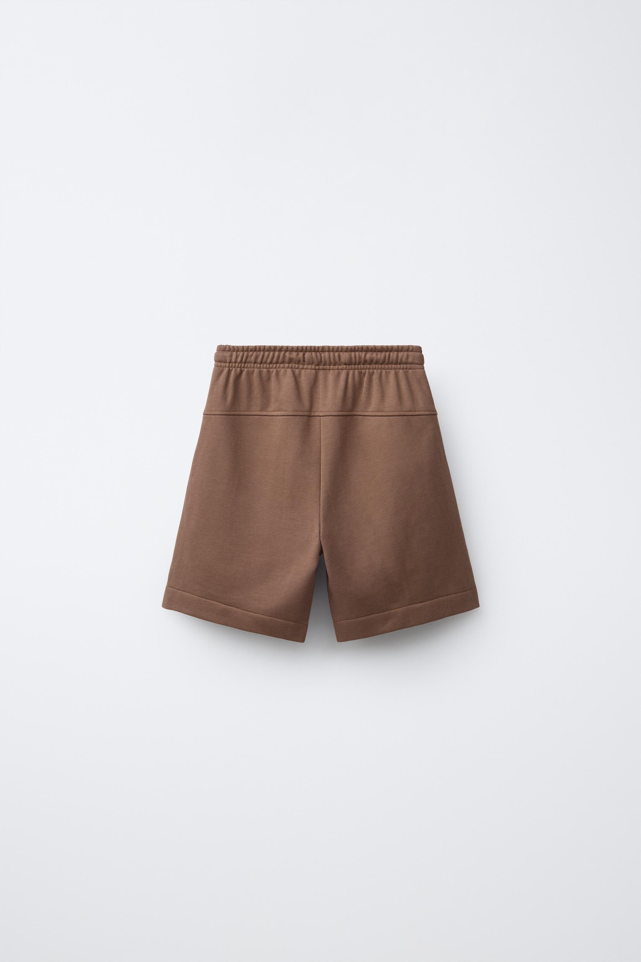 PLAIN SHORTS — Light brown