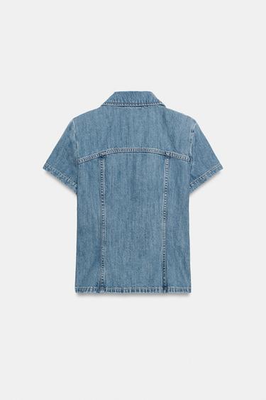 TRF DENIM ZIP SHIRT - Navy blue by Zara - Image 5