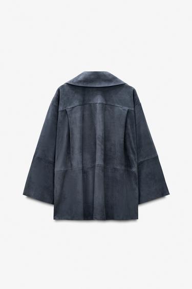 CHEMISE À POCHE EN CUIR DAIM ÉDITION LIMITÉE - Gris anthracite de Zara - Image 5