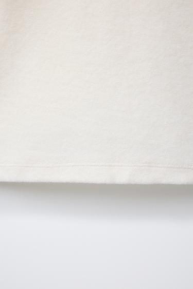 TERRY TOWELLING T-SHIRT - ECRU by Zara - Image 3
