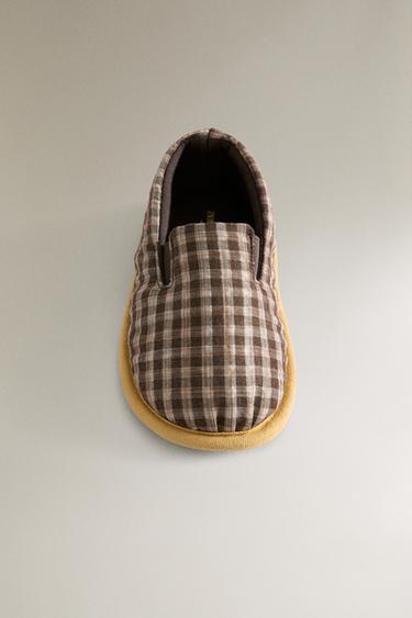 KIDS' GINGHAM SLIPPERS - Brown by Zara - Image 4