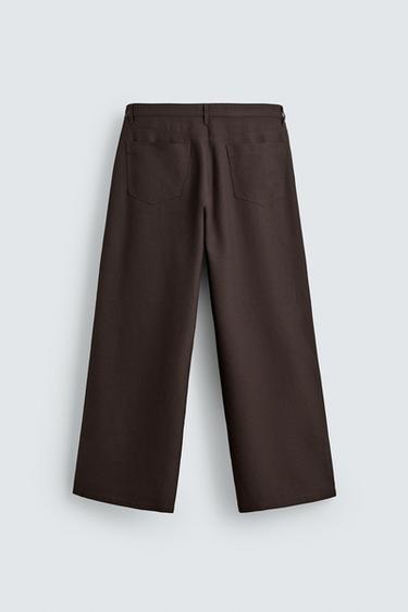 STRAIGHT-LEG TROUSERS - Chocolate by Zara - Image 6