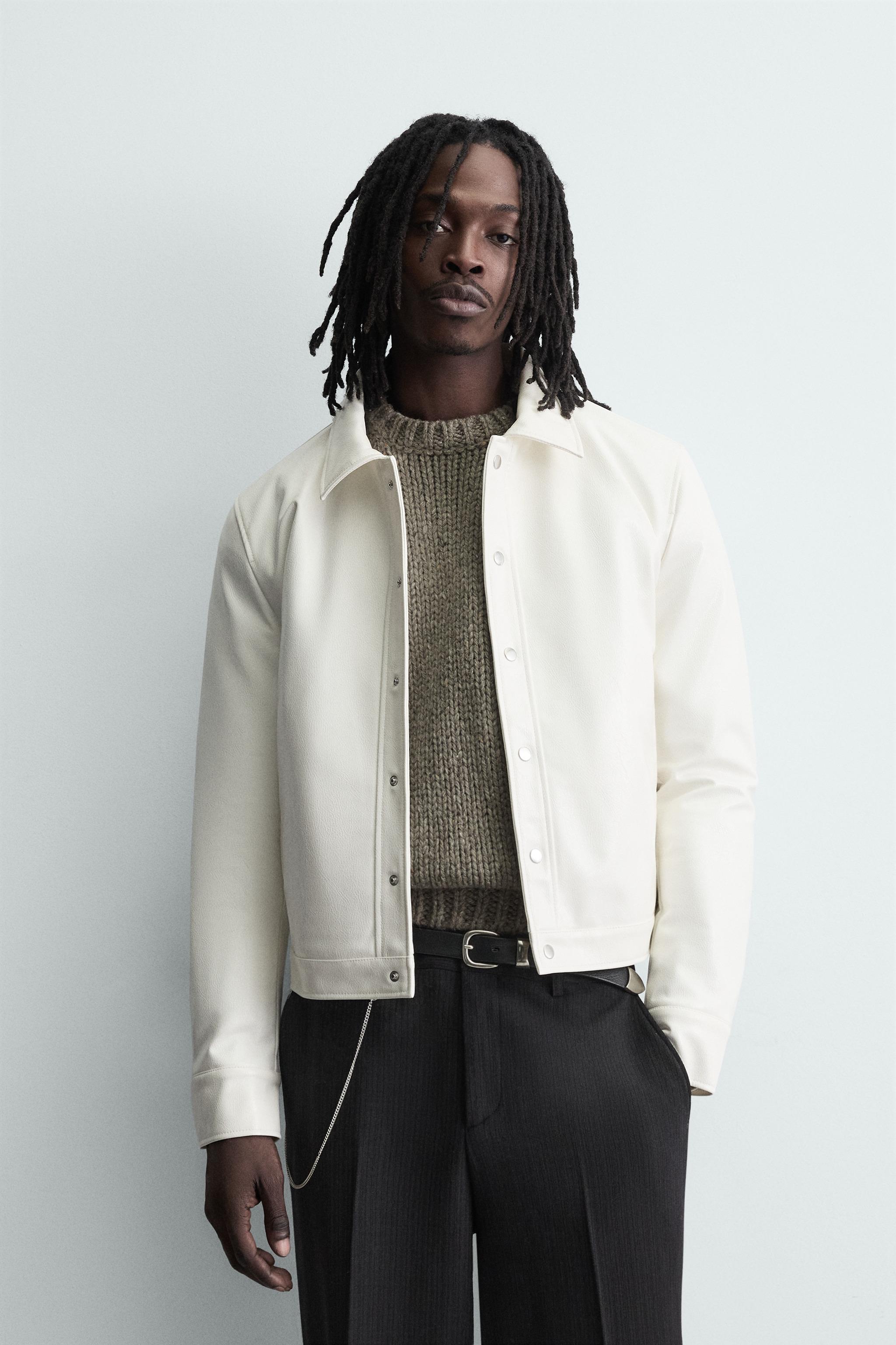 SHINY FAUX LEATHER JACKET