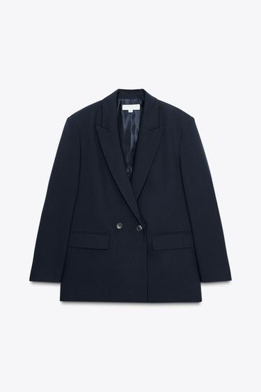 VESTE OVERSIZE À ÉPAULETTES - Bleu marine de Zara