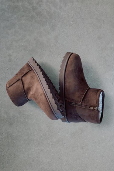 LINED ANKLE BOOTS — Brown 1