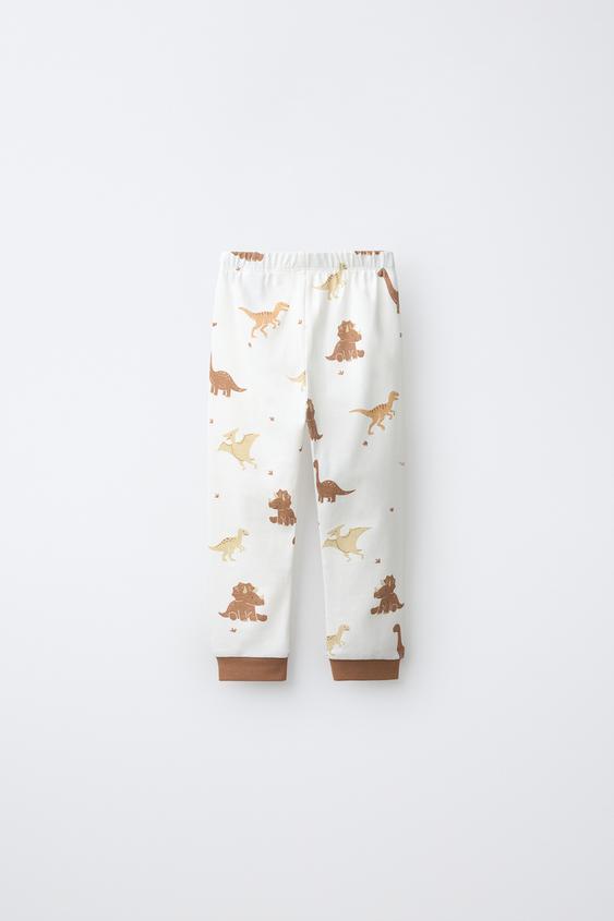 1 1/2-6 ANS / PYJAMA À IMPRIMÉ DINOSAURES - Marron clair de Zara - Image 4