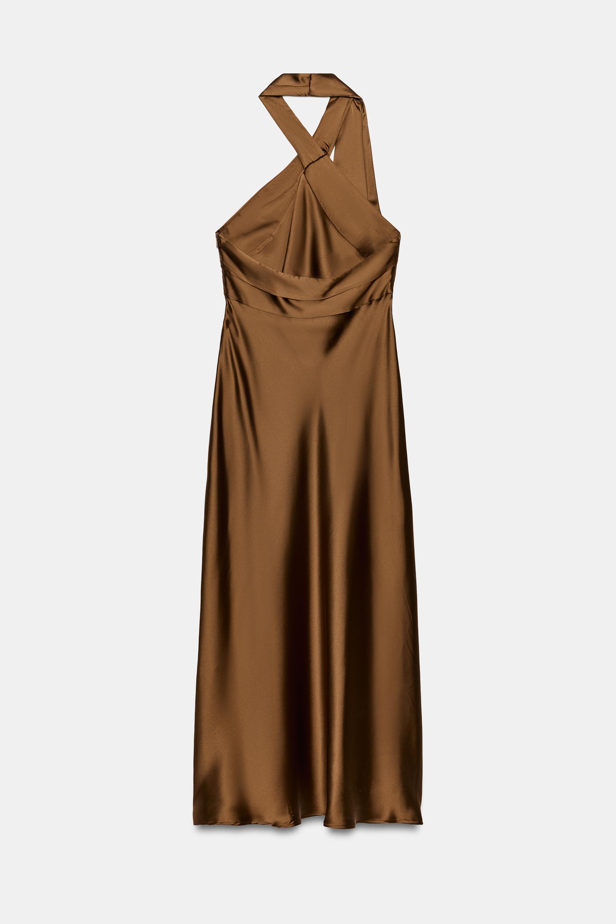 SATIN MIDI DRESS