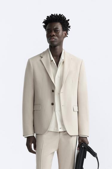 КОСТЮМНЫЙ ПИДЖАК ИЗ РЕЛЬЕФНОЙ ТКАНИ — РЫЖЕВАТО-КОРИЧНЕВЫЙ от Zara — изображение 0