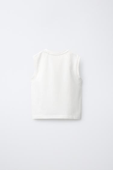 PLAIN SLEEVELESS TOP — White 2