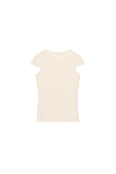 MINIMALIST SHORT SLEEVE T-SHIRT - Vanilla by Zara