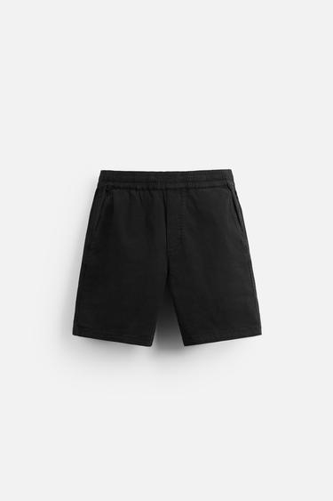 Zara JOGGER WAIST SHORTS - Black