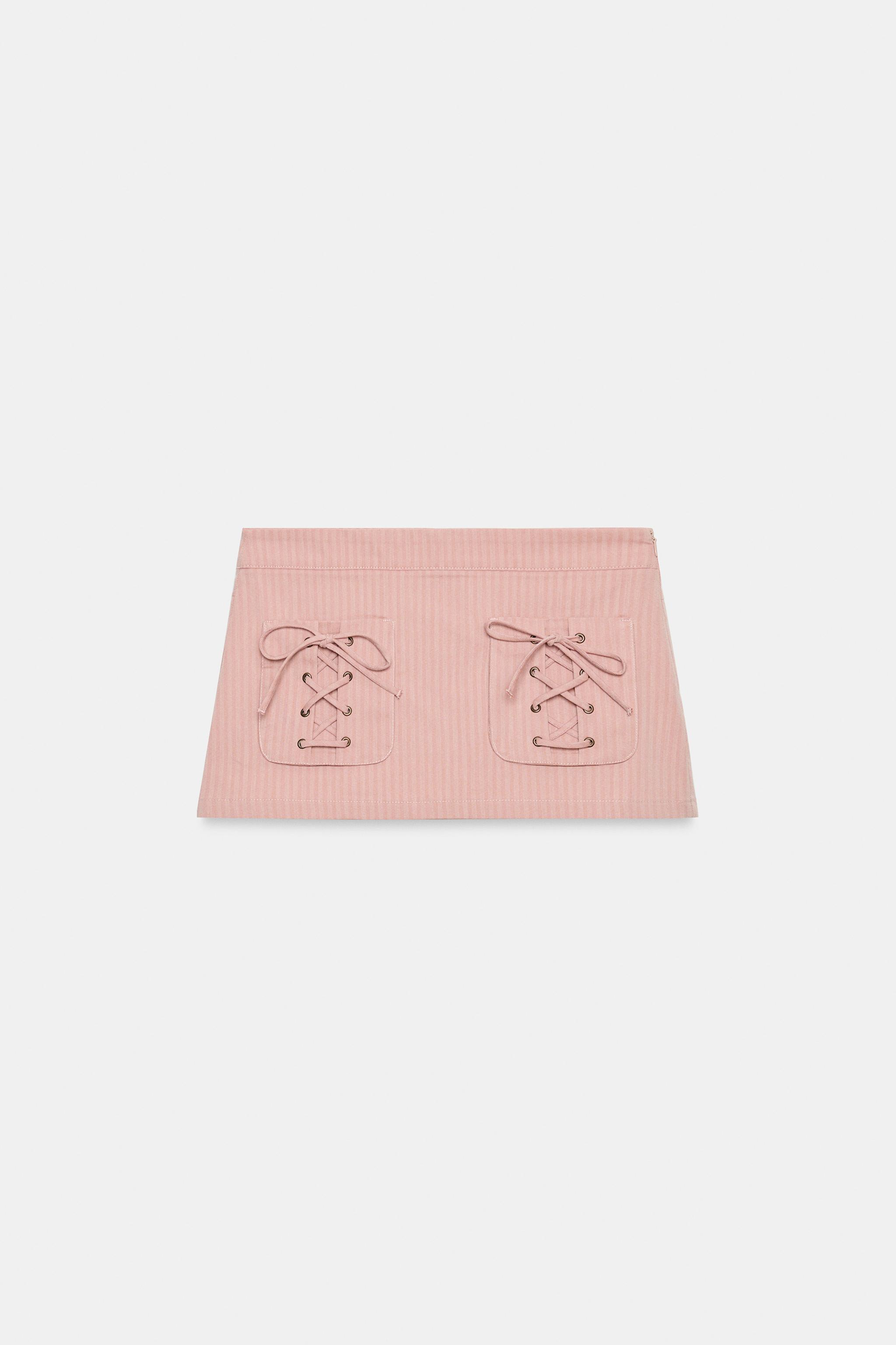 Женские юбки Zara STRIPED POCKET MINI SKIRT — фото 7
