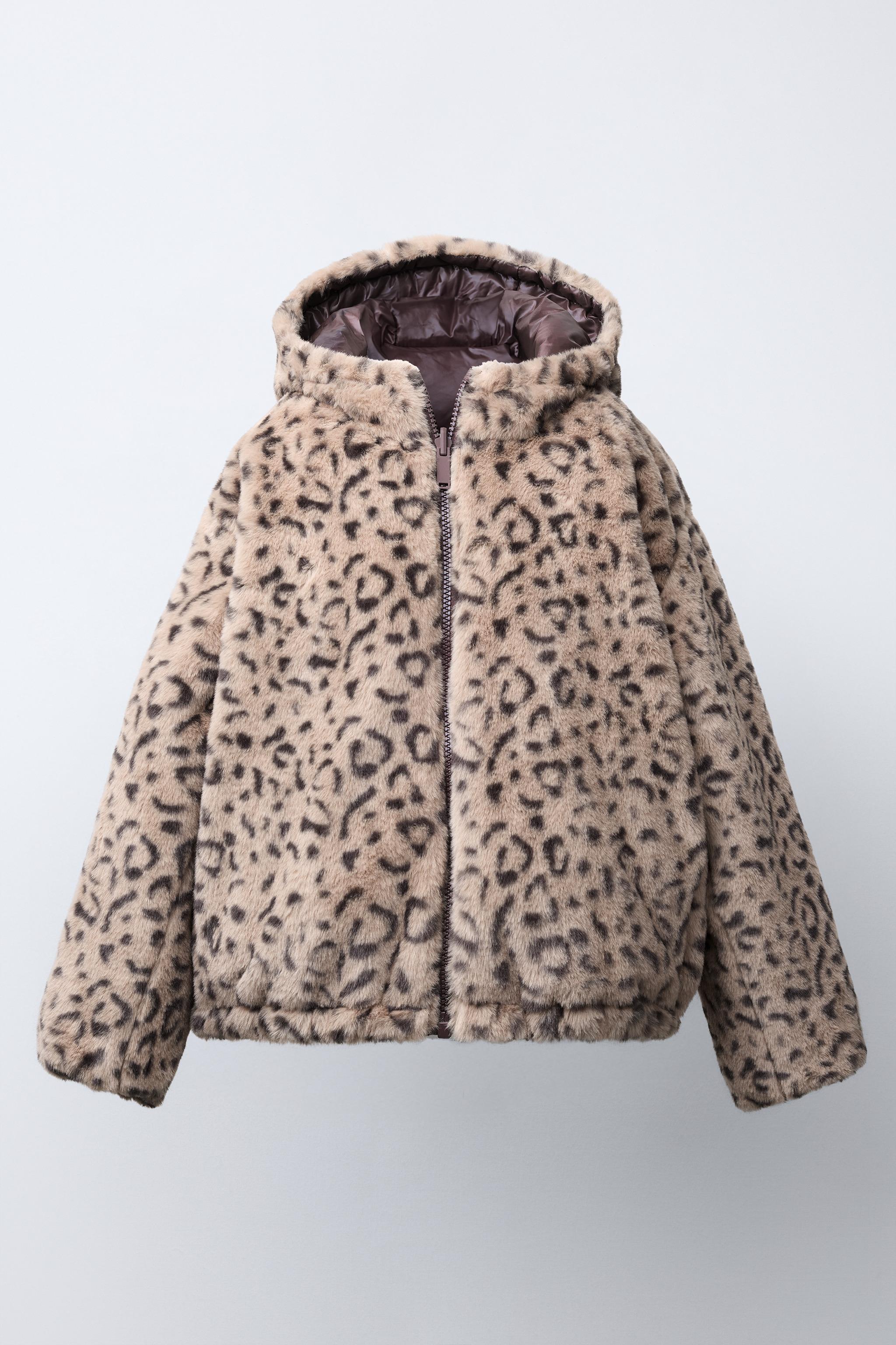 REVERSIBLE FAUX FUR ANIMAL PRINT JACKET