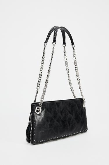 STUDDED ELONGATED BAG - Black by Zara - Image 2