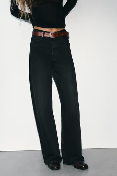 JEANS TRF EXTRA WIDE LEG TIRO ALTO - Negro de Zara
