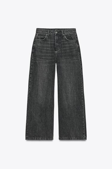 JEANS ZW COLLECTION WIDE LEG TIRO ALTO - Negro de Zara