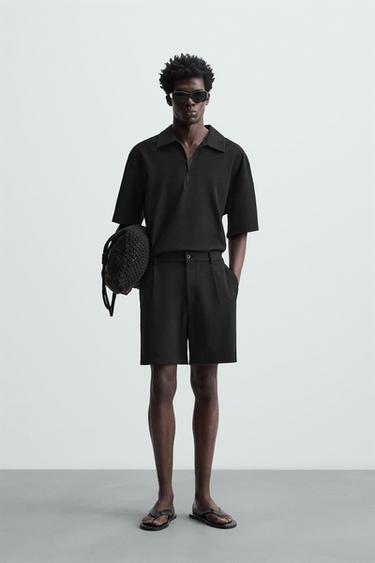 COMFORT REGULAR FIT BERMUDA SHORTS - Black by Zara