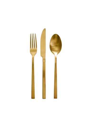SET TACÂMURI 3 PIESE OȚEL AURIU - Auriu de la Zara
