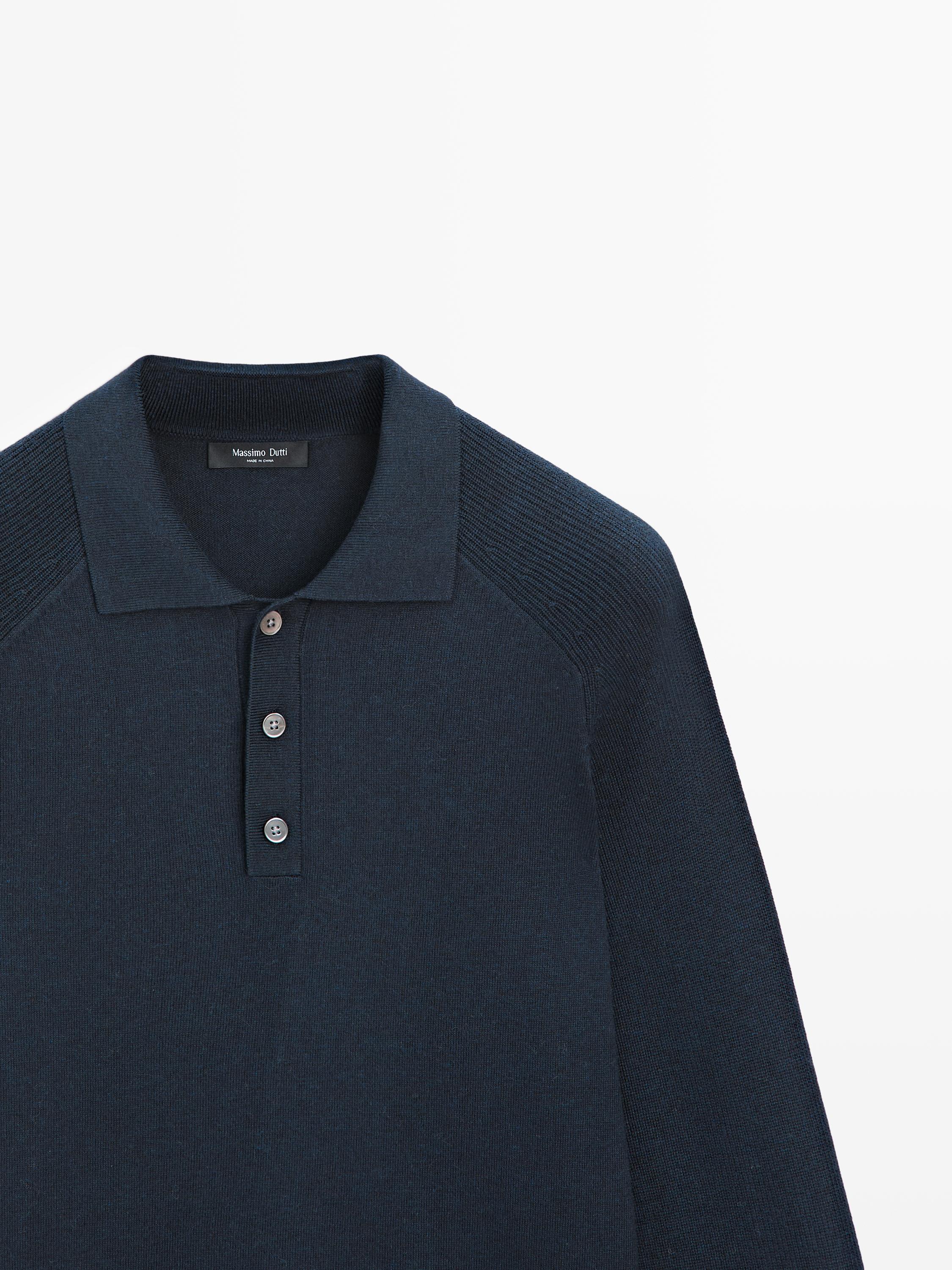 Pull polo en maille de coton mélang