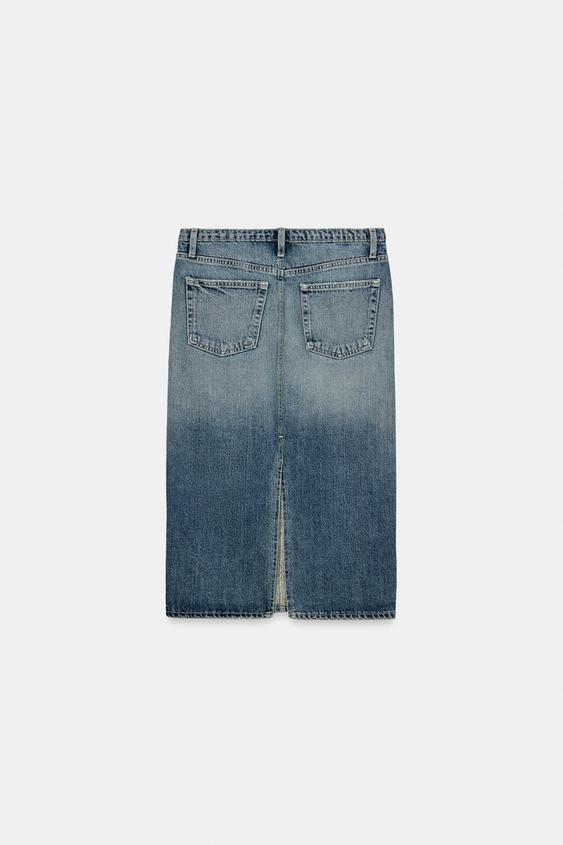 jupe MIDI denim trf - Bleu de Zara - Image 6