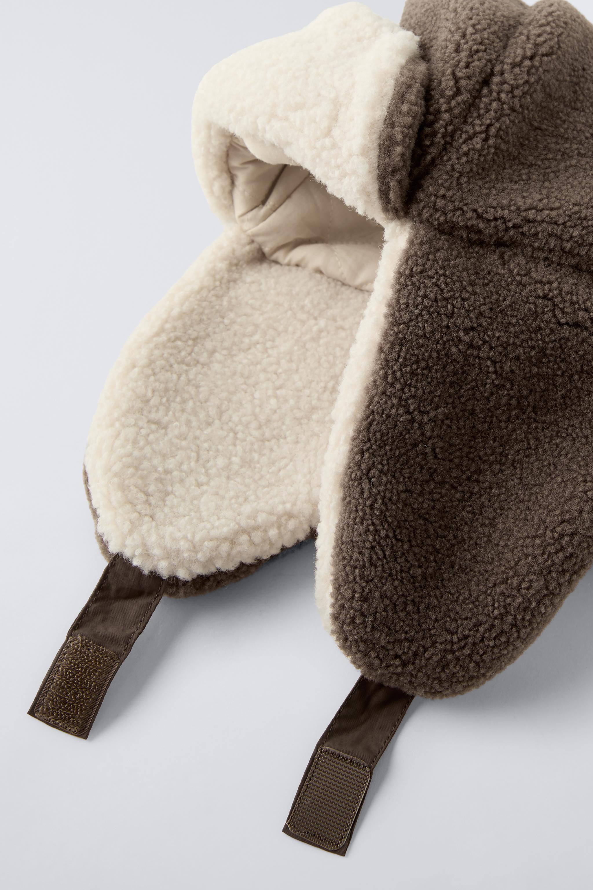 FAUX SHEARLING CAP - Brown | ZARA United States