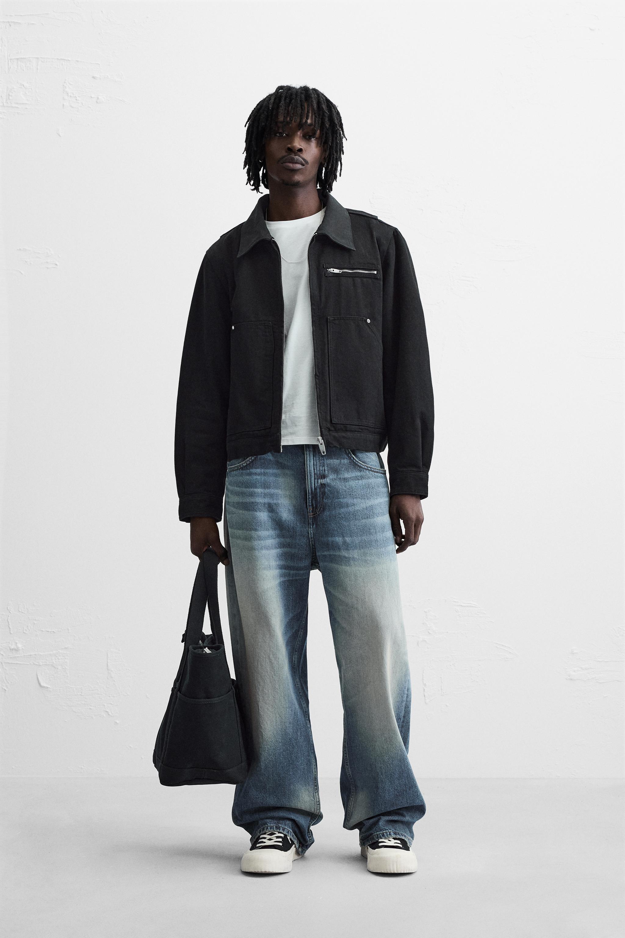 DENIM JACKET WITH ZIP - Black | ZARA South Africa