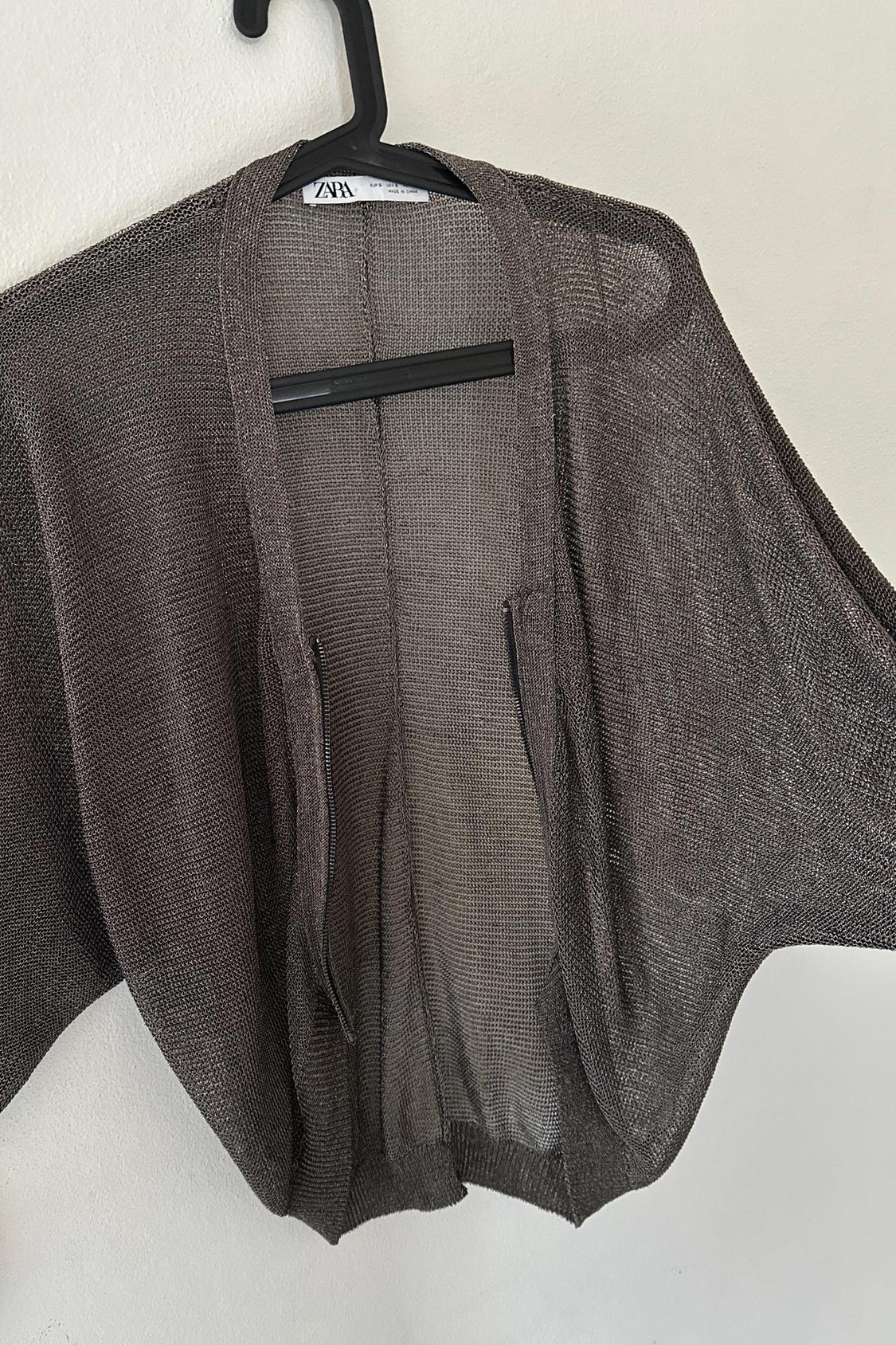 CARDIGAN BOMBER IN RETE METALLIZZATA ARGENTO - Image 3