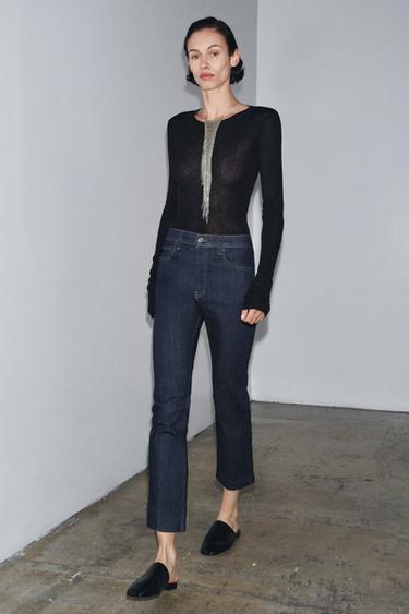 JEANS ZW COLLECTION BOOTCUT 미드 라이즈 - Zara의 블루 - 이미지 0