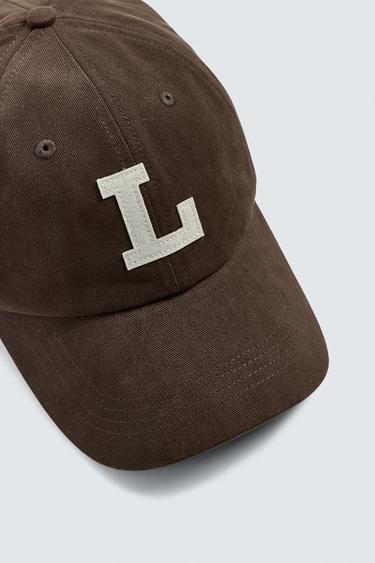 CAP WITH LETTER PATCH - Brown by Zara - Image 3