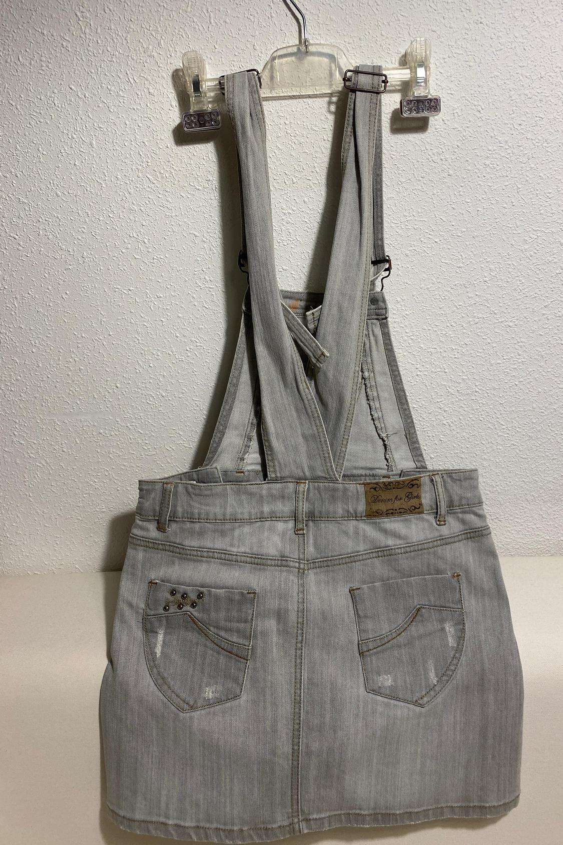 PETO/PICHI DENIM GRIS CON DETALLES Y BORDADOS ZARA KIDS - Image 5